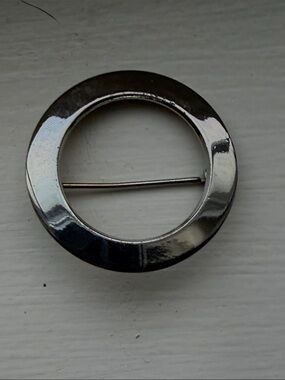 Silver Circular Pin Brooch